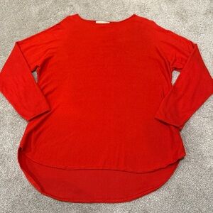 Michael Kors Sweater Women's Red Tunic Pullover Knit Cotton Viscose Blend XL